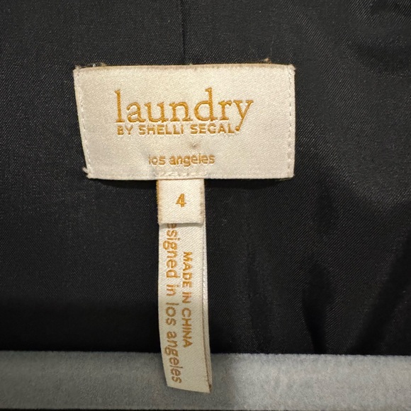 Vintage Laundry by Shelli Segal Black Rugged 3/4 Sleeve Women's Stretch Blazer - Picture 9 of 9